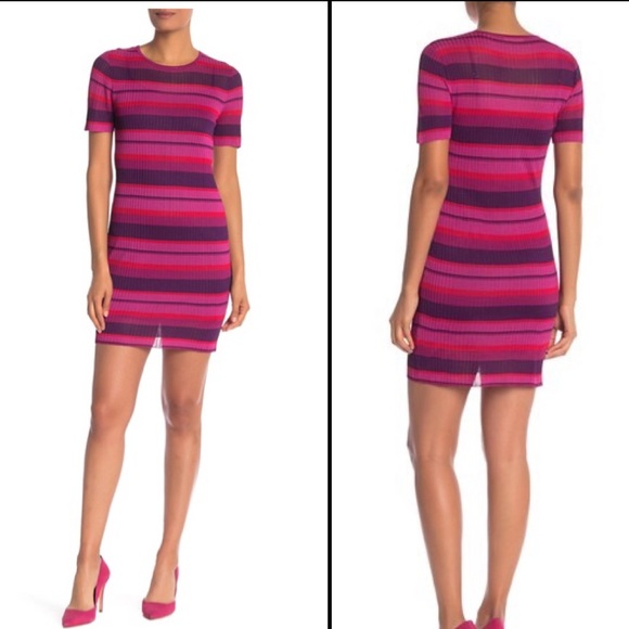 Trina Turk Dresses & Skirts - Trina Turk Blu Stripe Body-Con Sweater Dress